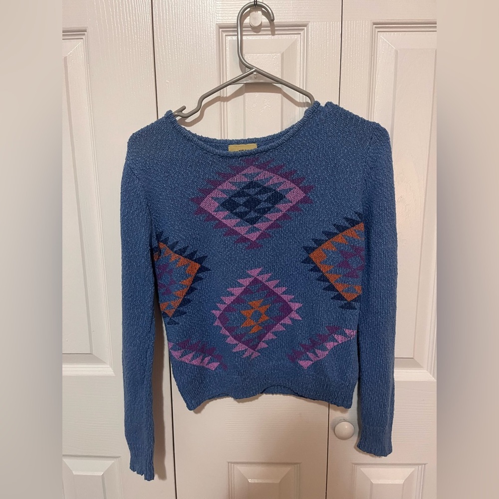 Roebuck & Co Geometric Pattern Sweater y2k Girls sz 12